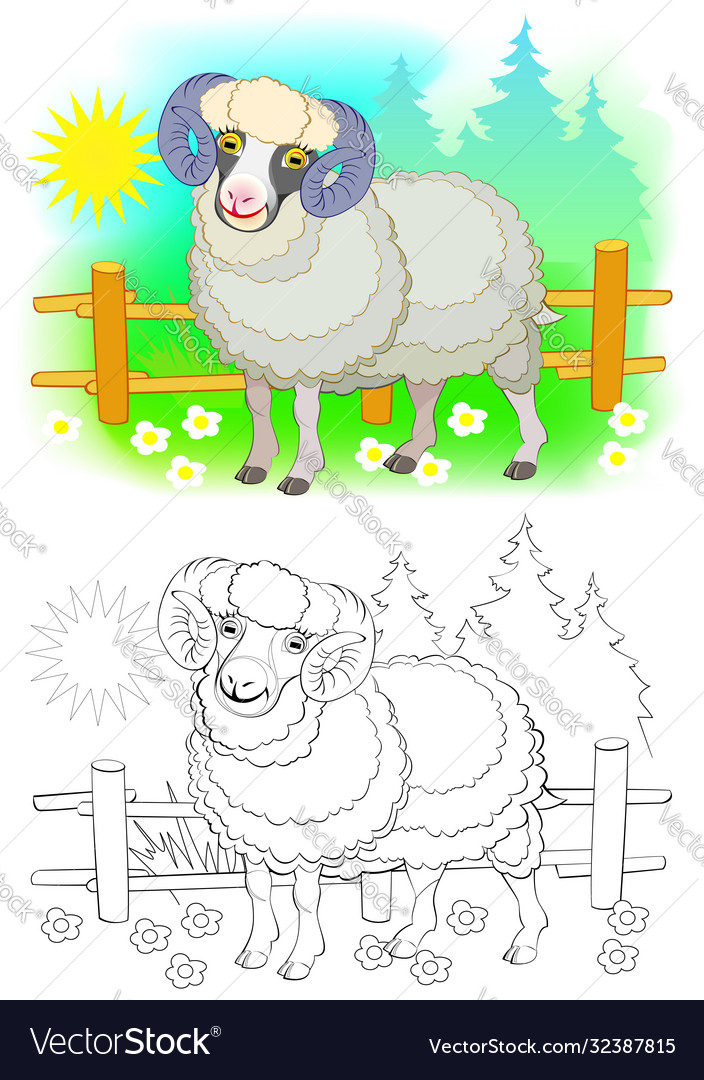 Fantasy cute sheep colorful and black