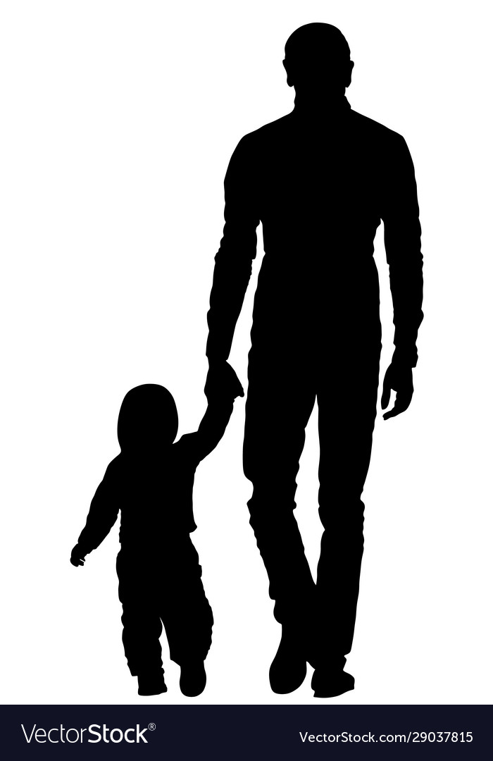 Father and Son Walking Hand in Hand