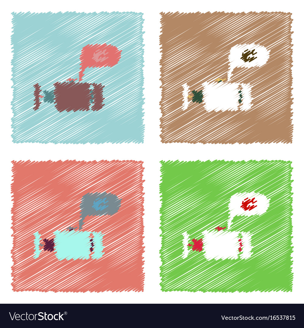 Flat icon design collection engine and broken