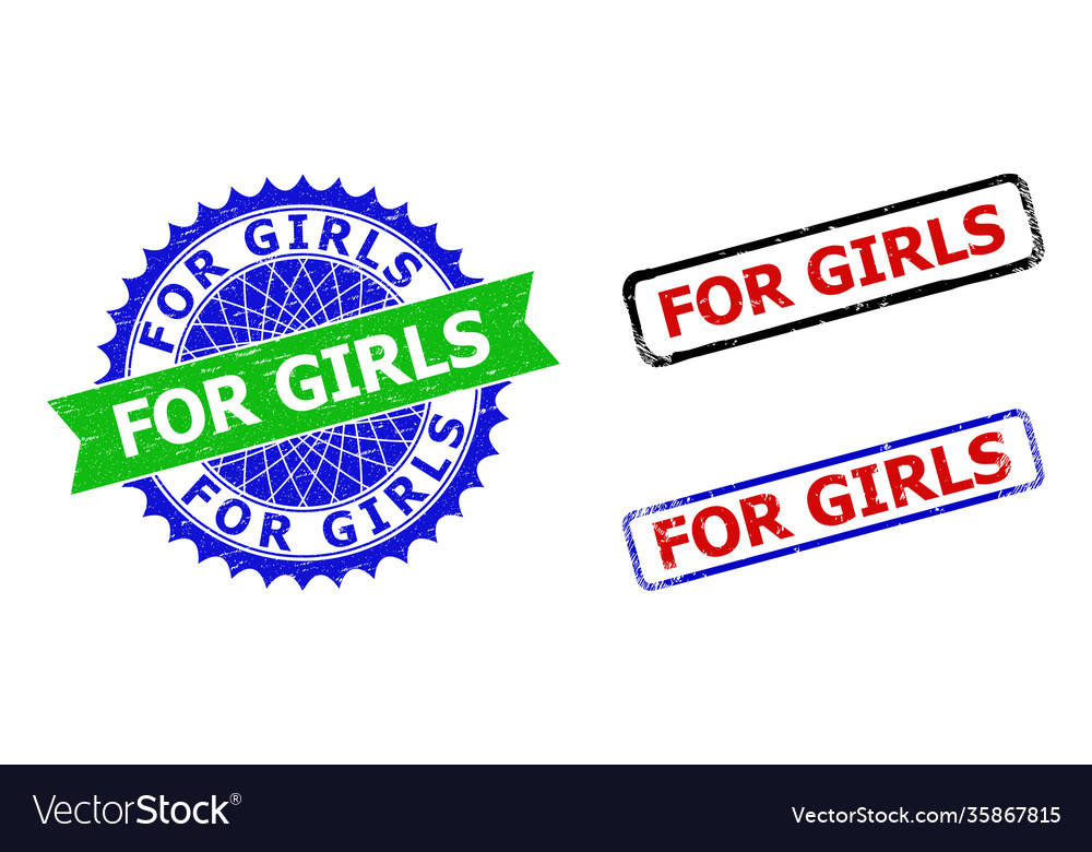 For girls rosette and rectangle bicolor watermarks