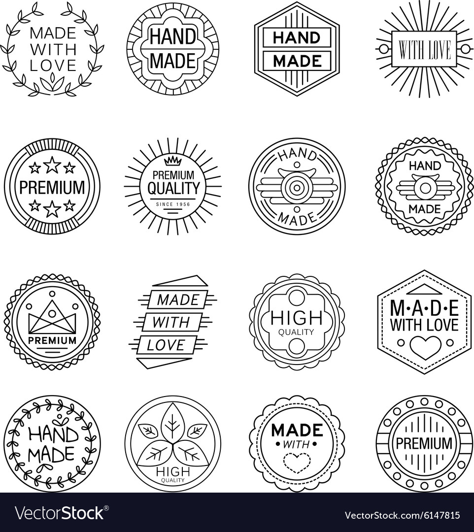Handmade Badge Set - Linear Style