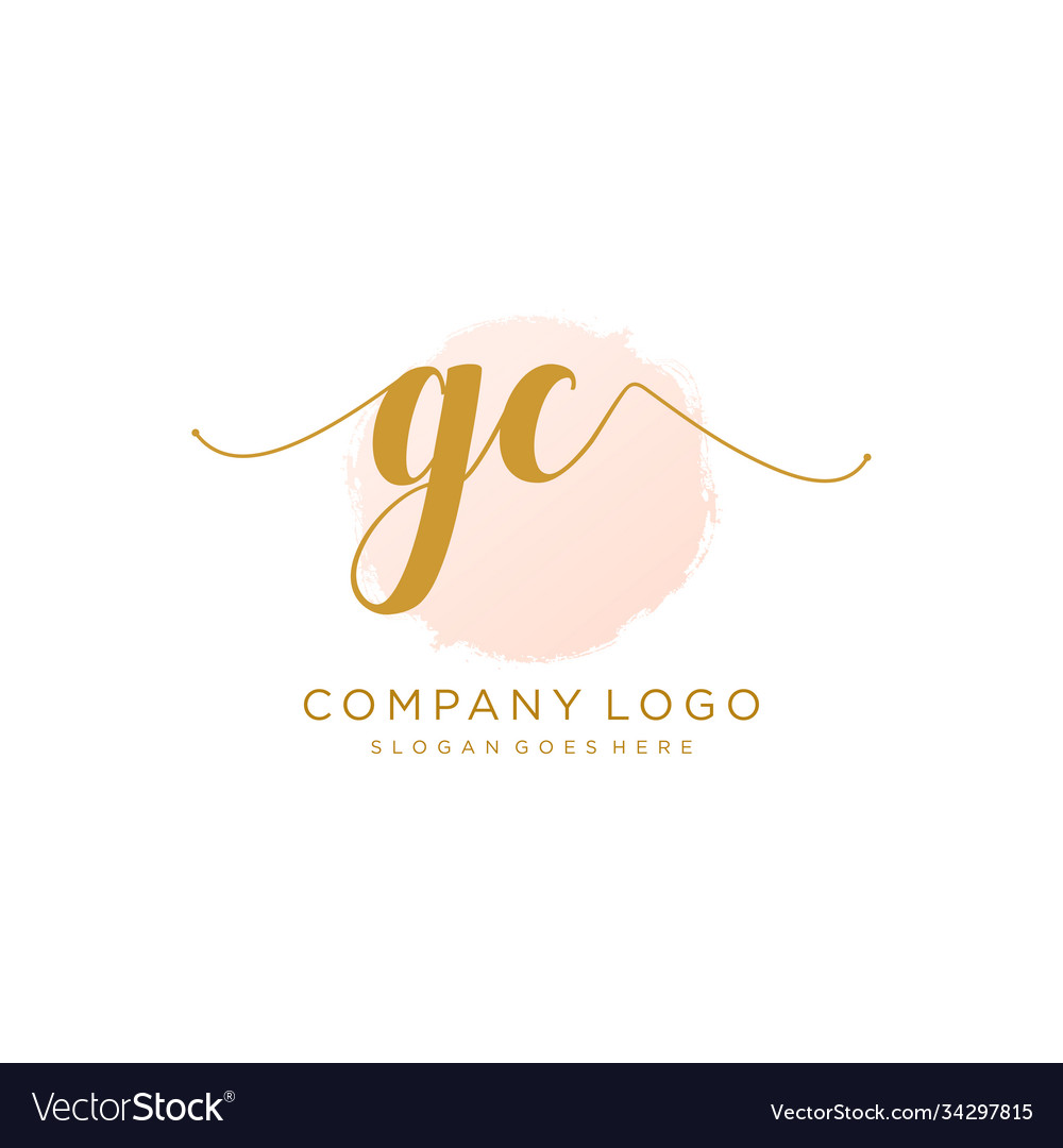 Original gc Handschrift-Logo mit Kreisschablone vector image Original gc Handschrift-Logo mit Kreisschablone