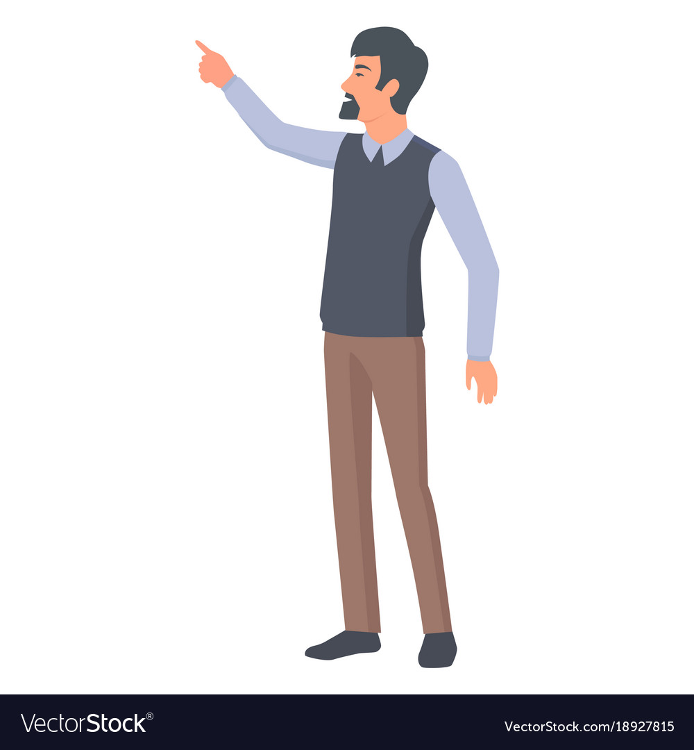 Man in Formal Attire Pointing