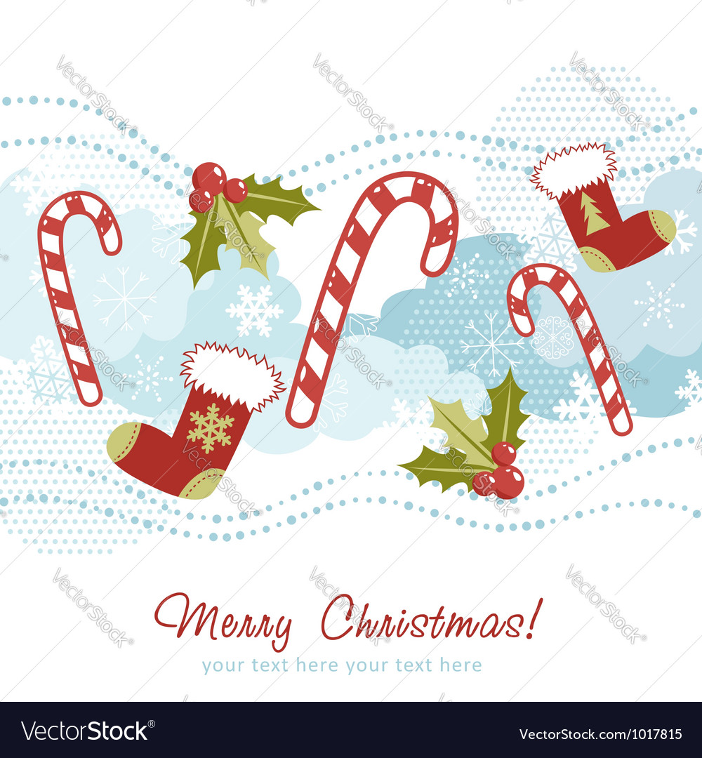 Ornate christmas card with xmas stocking