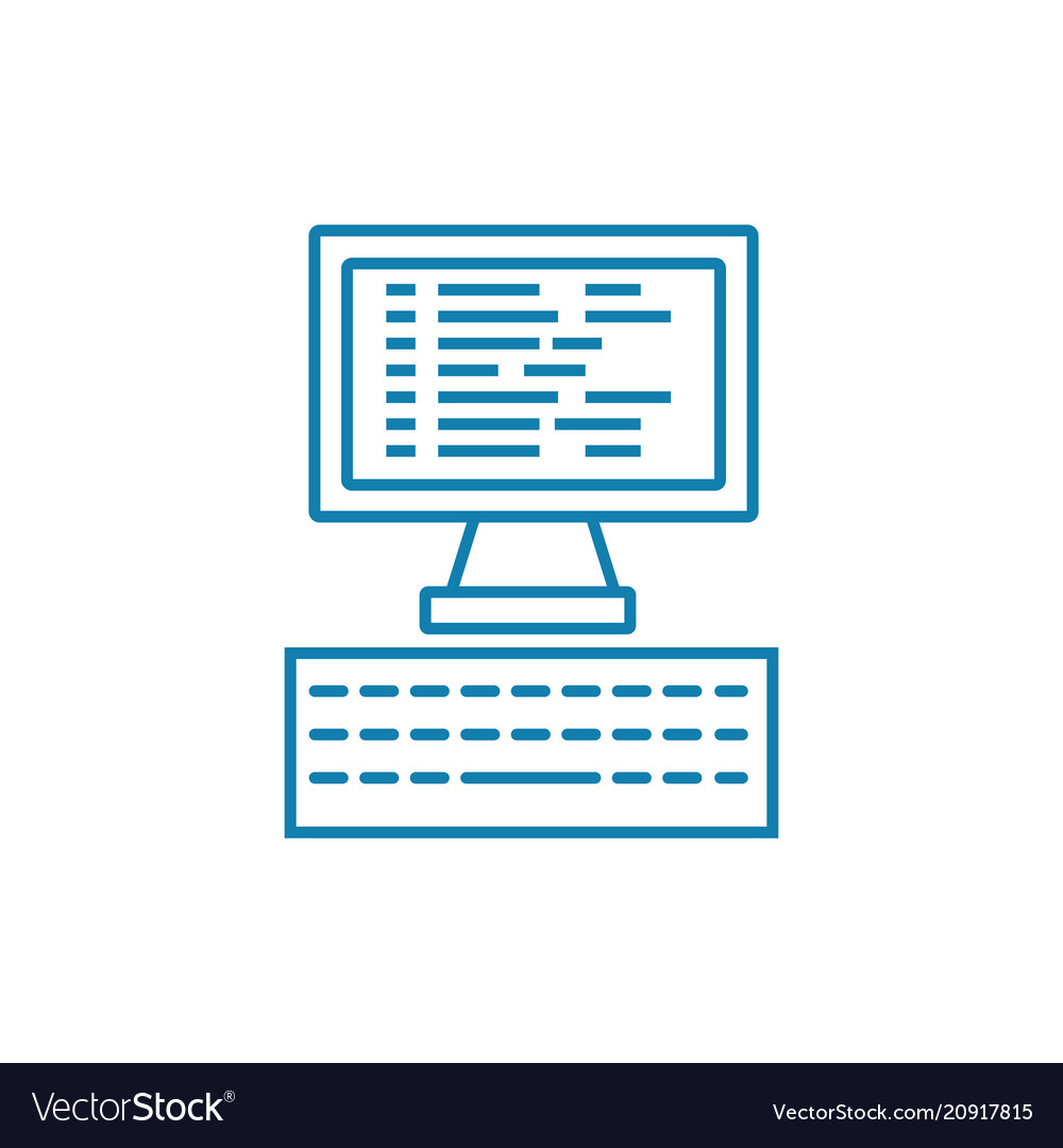 Programming linear icon concept line