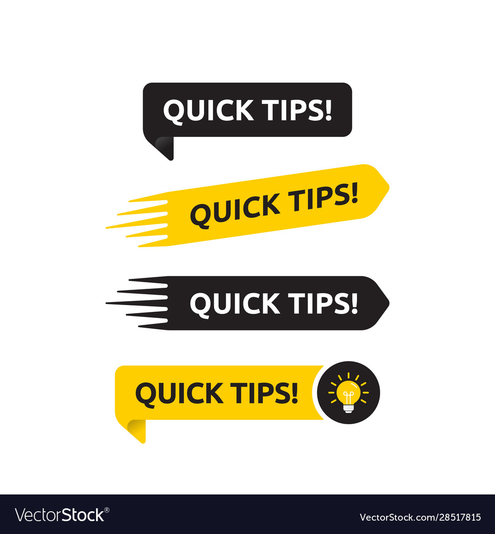 Quick tips helpful tricks logo icon or symbol set Vector Image