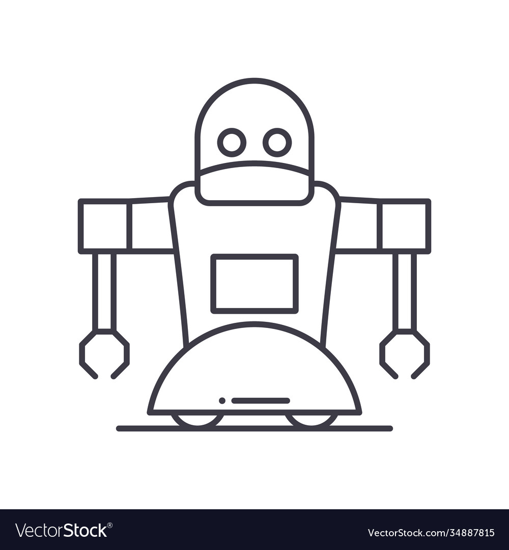 Robot concept icon linear isolated Vector Image Robot concept icon linear isolated