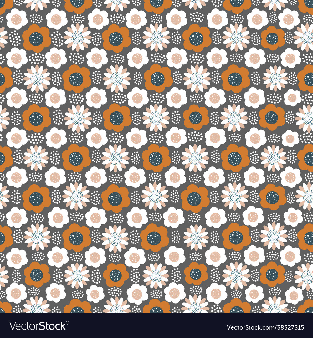 Seamless pattern on a dark background with orange vector image Seamless pattern on a dark background with orange