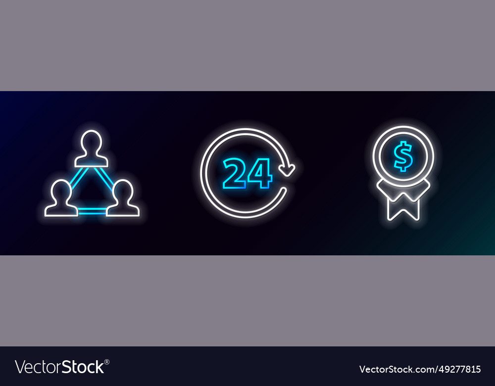 Set line reward for good work project team base vector image Set line reward for good work project team base