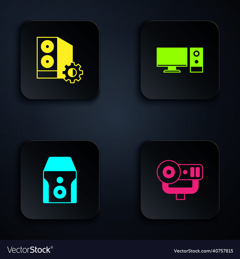 Set web camera case of computer uninterruptible vector image Set web camera case of computer uninterruptible
