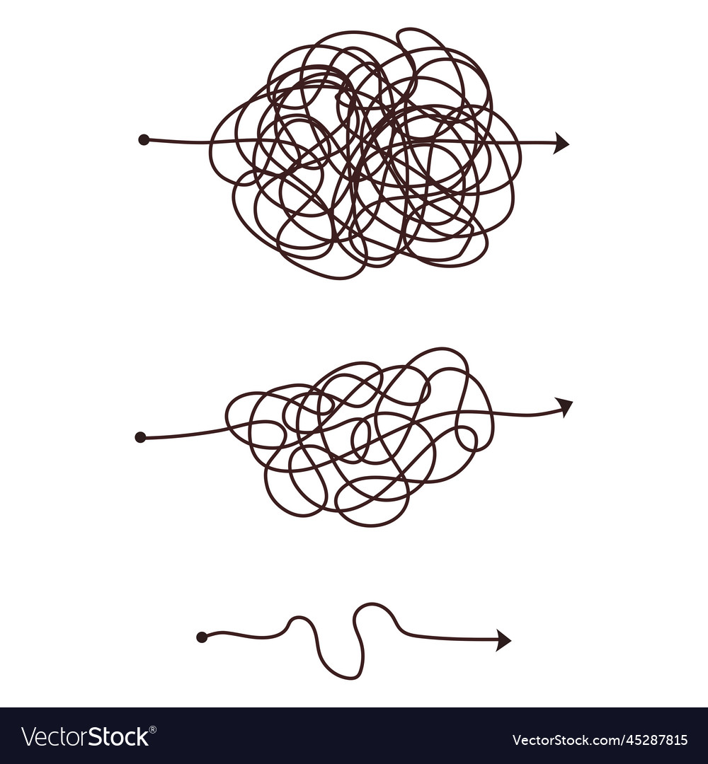 Simple line and complex easy way scribble doodle vector image Simple line and complex easy way scribble doodle