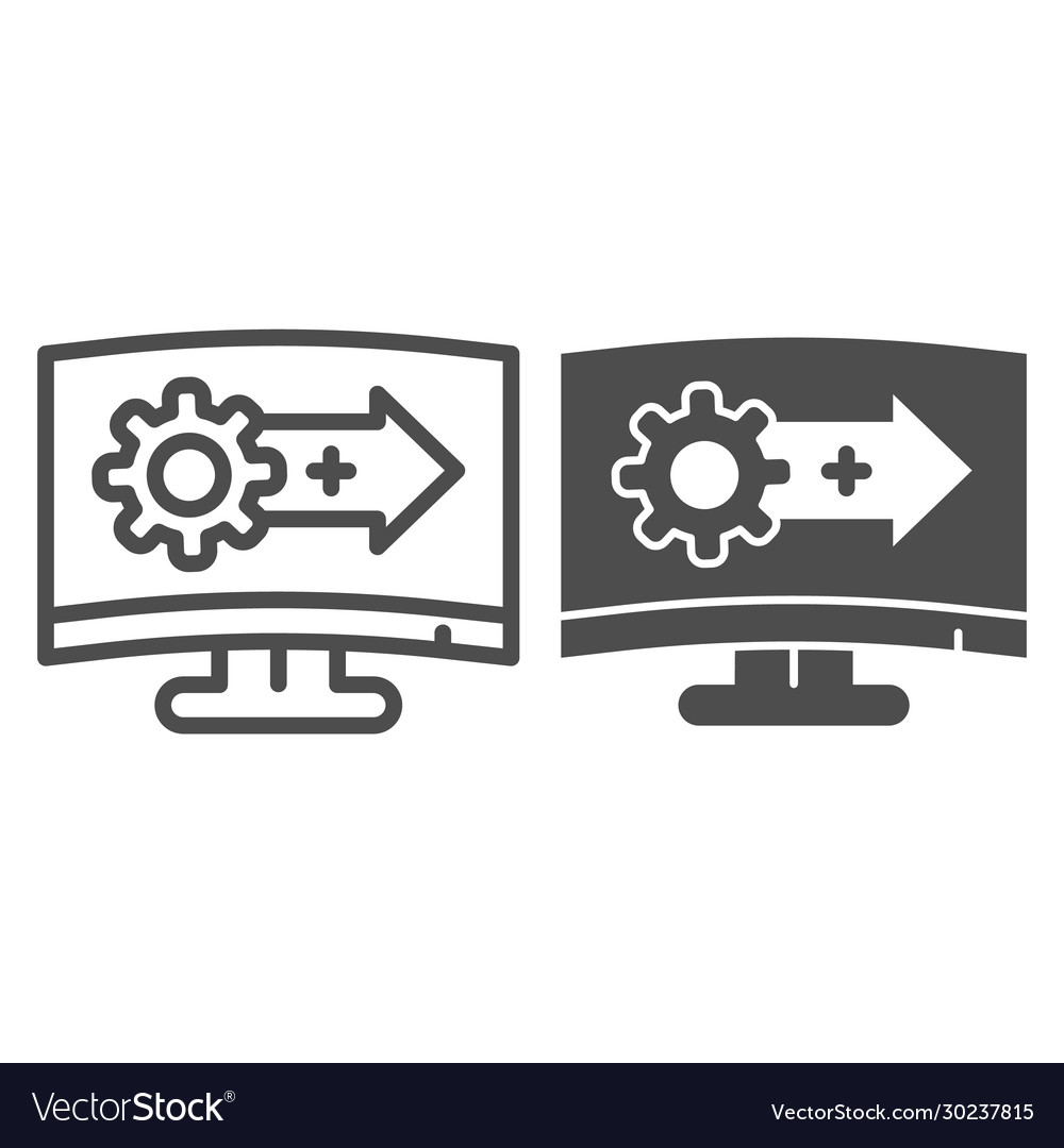 System upgrade line and solid icon software vector image System upgrade line and solid icon software