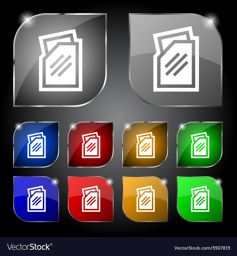 Text file icon sign set of ten colorful buttons