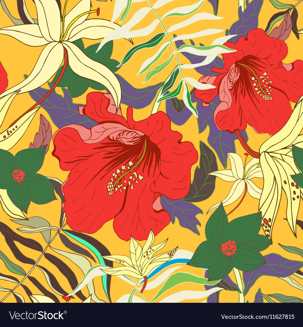 Tropical Floral Seamless Pattern