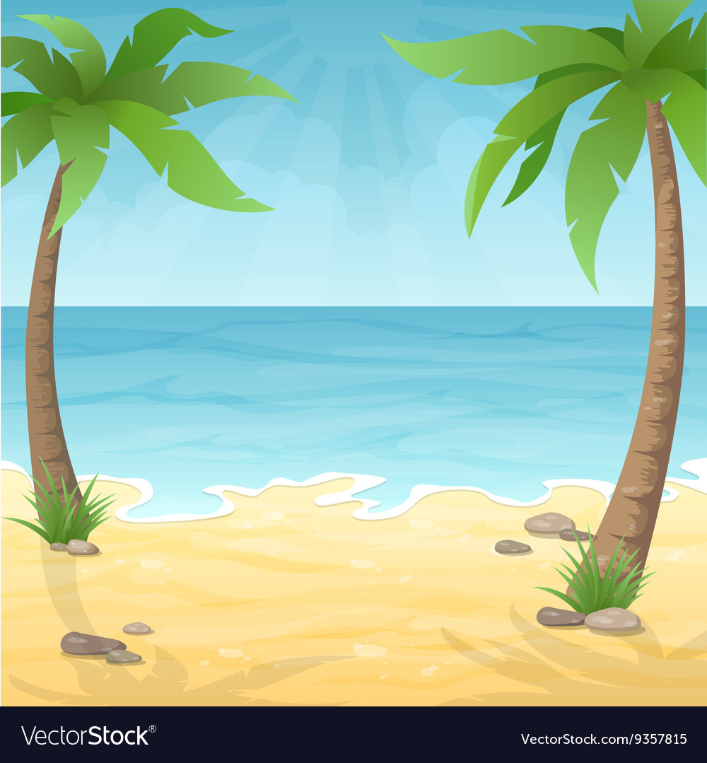 Two Palm Trees On Beach Royalty Free Vector Image