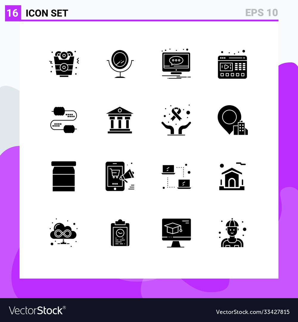 Universal icon symbols group 16 modern solid