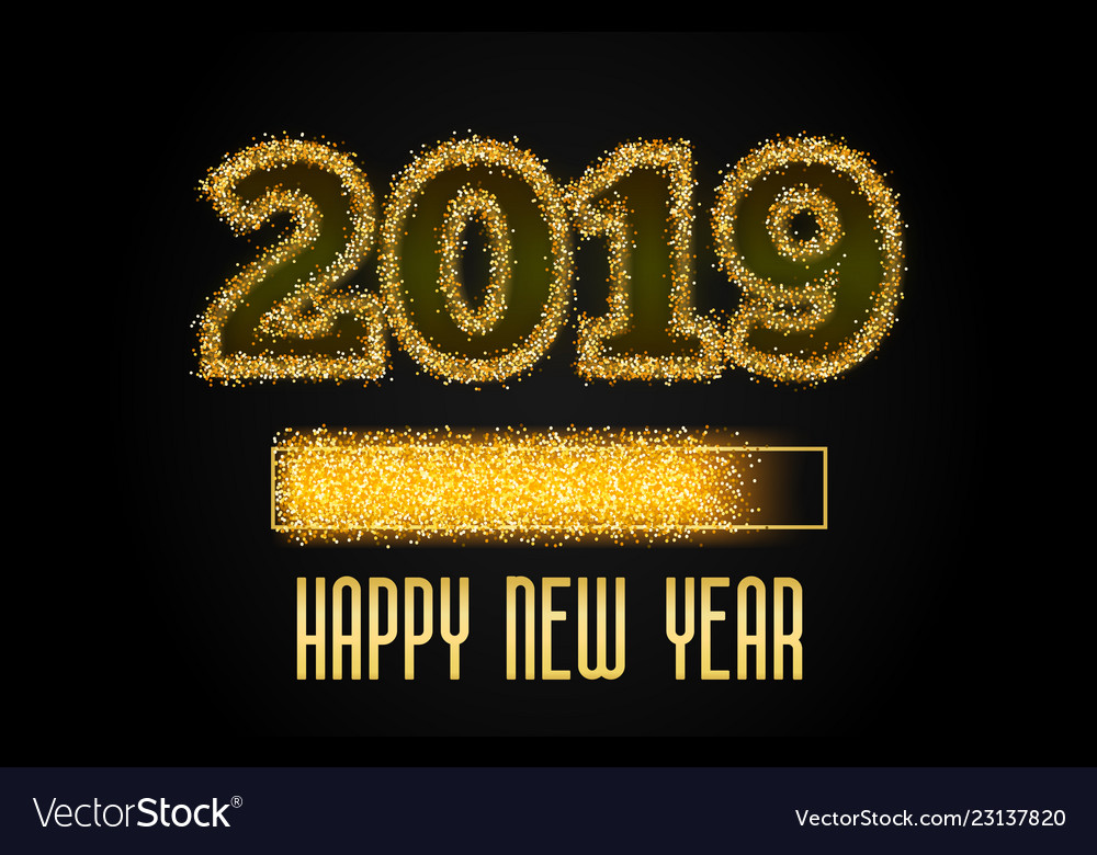 2019 golden loading progress bar Royalty Free Vector Image