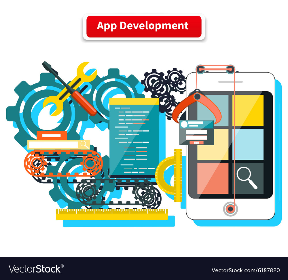 App development concept Royalty Free Vector Image