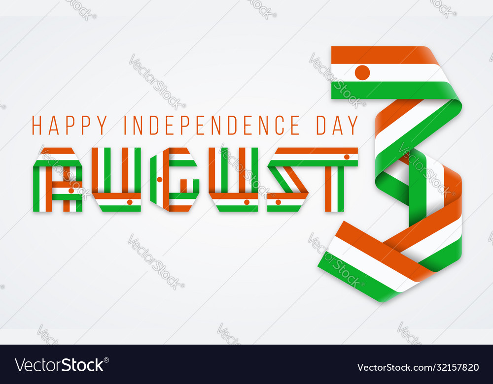 August 3 independence day niger vector image August 3 independence day niger