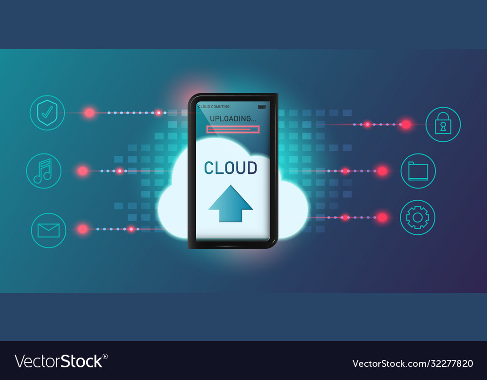 Concept cloud computing technology vector image Concept cloud computing technology