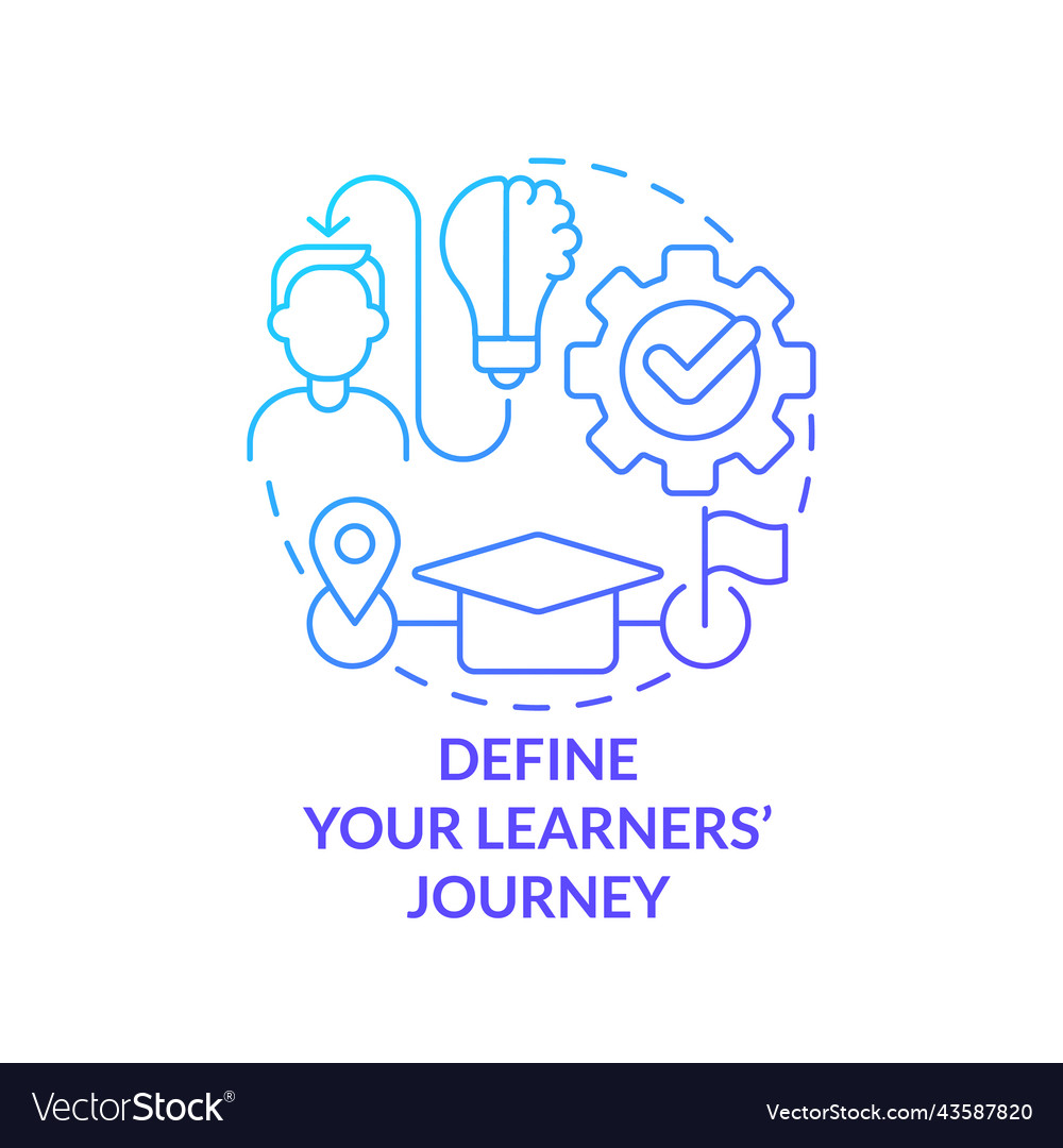 Define learners journey blue gradient concept icon vector image Define learners journey blue gradient concept icon
