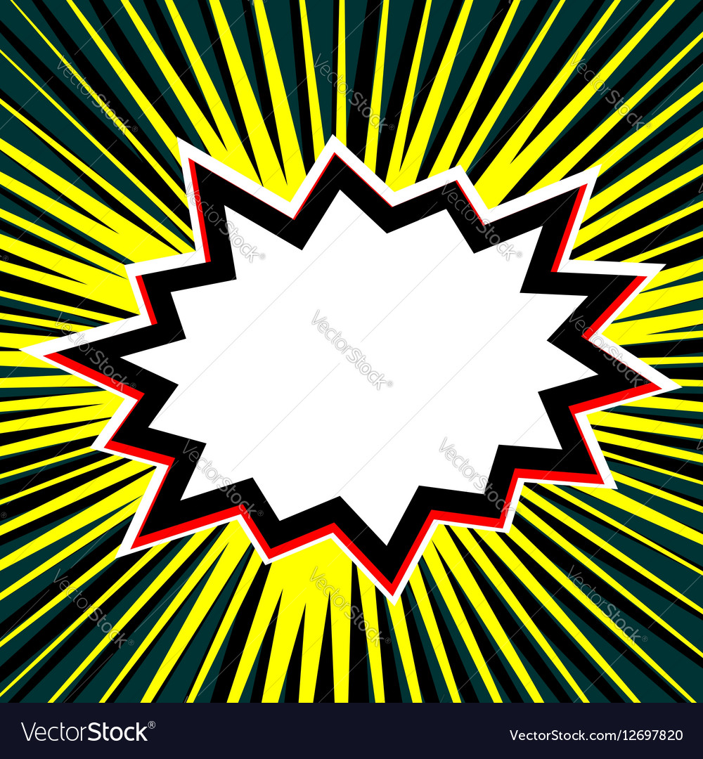 Empty comic sun beam speech bubble