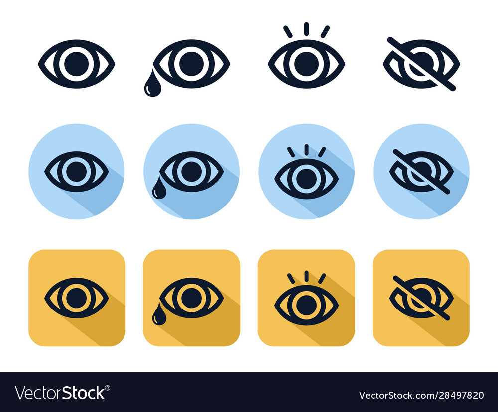 Eye icon line set for web software application vector image Eye icon line set for web software application