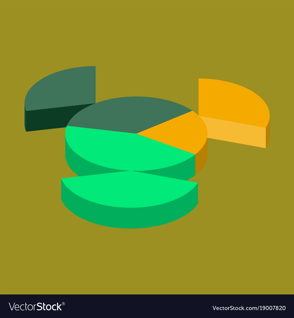 Flat icon on stylish background pie chart