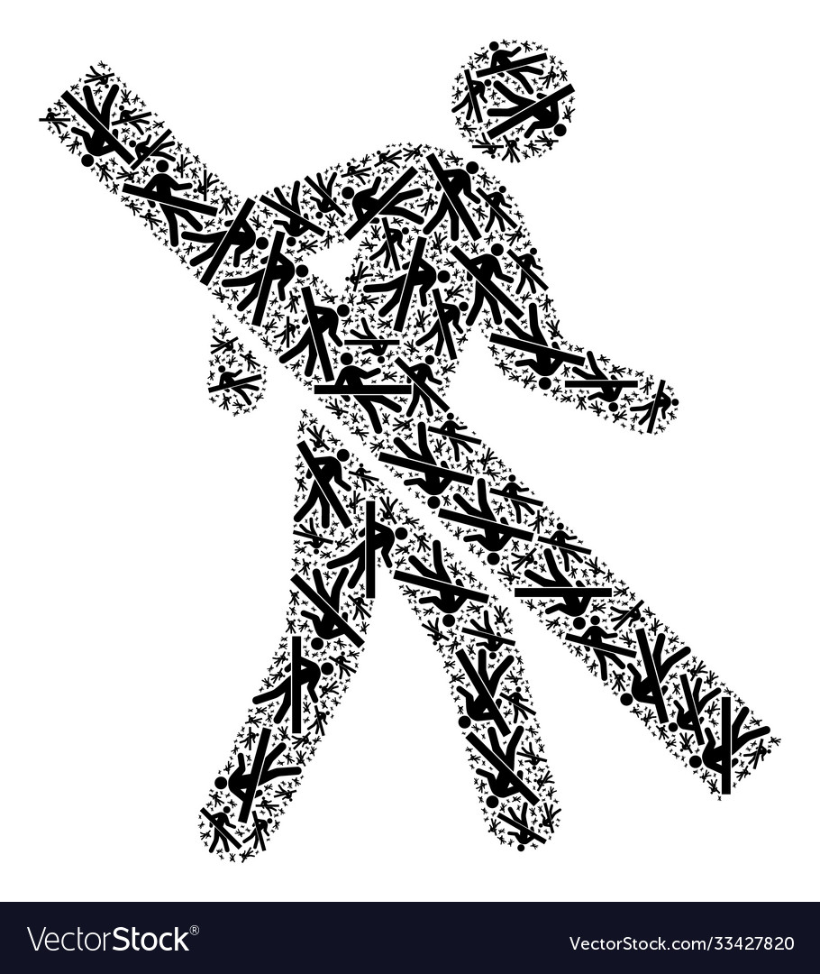 Forbidden walking man recursion mosaic Vector Image Forbidden walking man recursion mosaic
