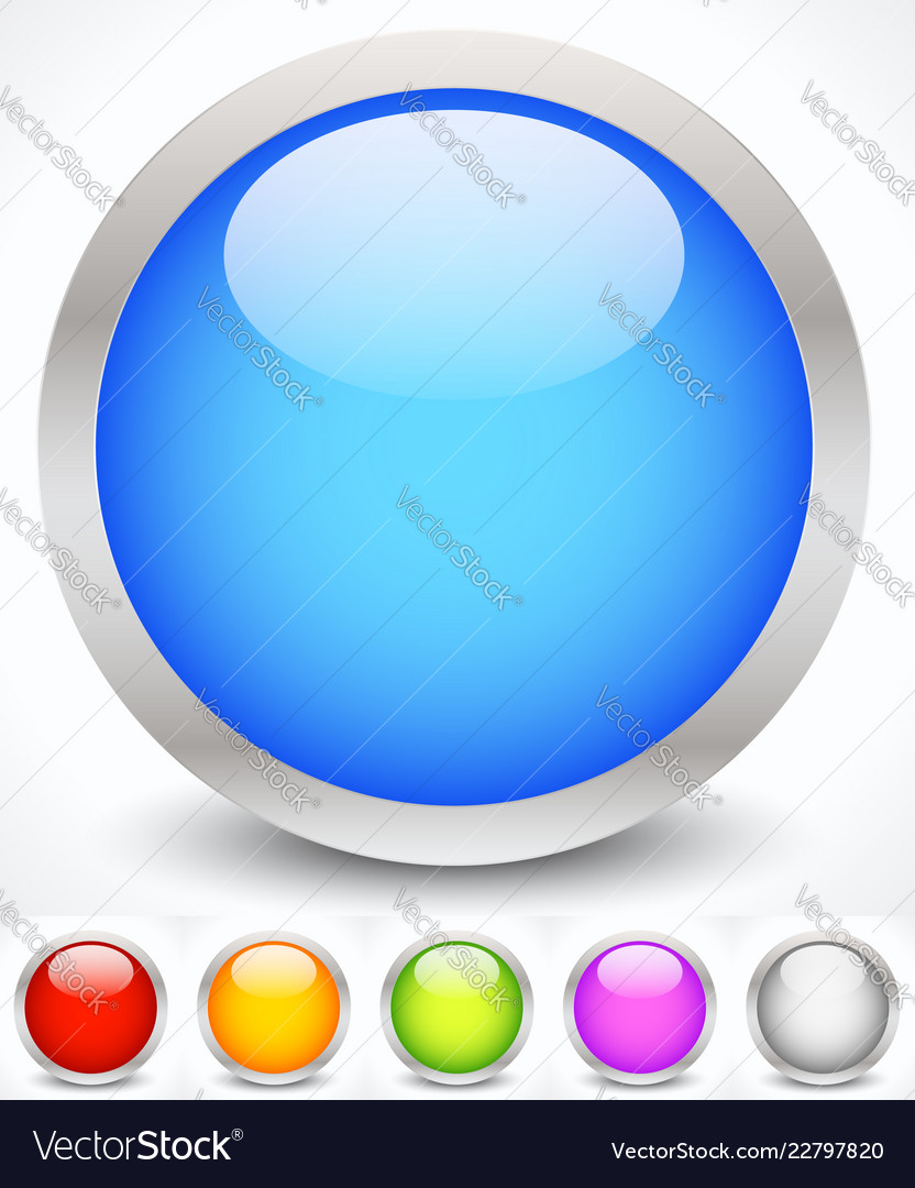 Glossy colorful circles with metallic frame