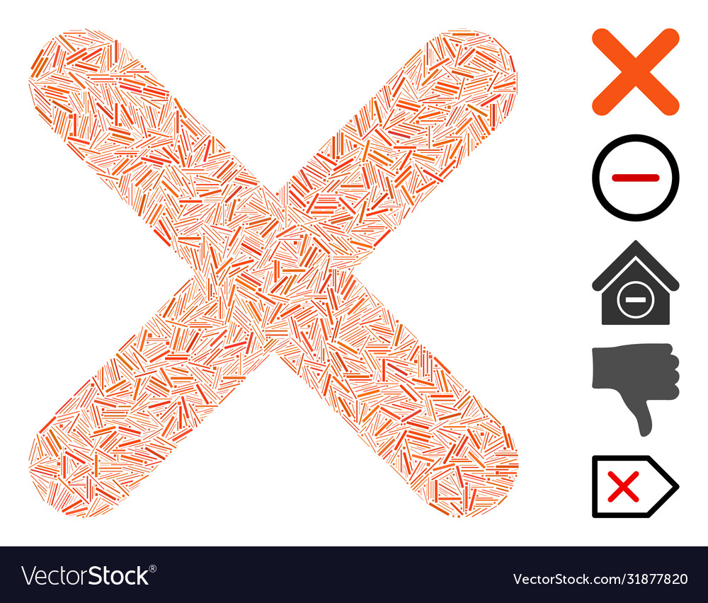 Hatch mosaic delete icon vector image Hatch mosaic delete icon