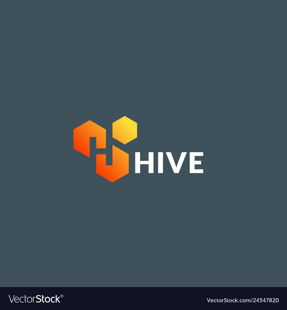 Hive cells sign symbol or logo Royalty Free Vector Image