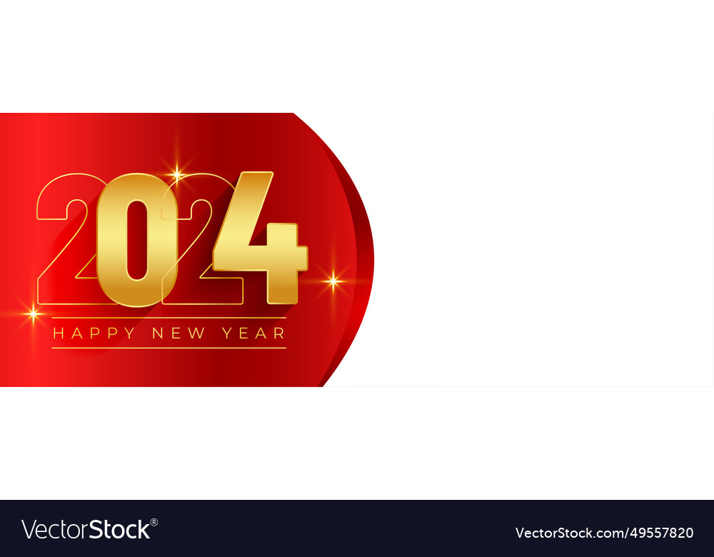 Line style 2024 new year event banner with text
