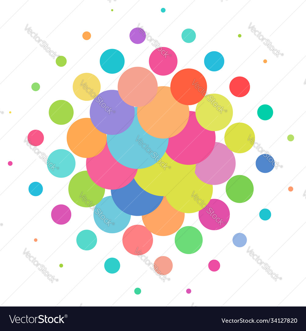 Random colorful dots halftone half-tone element