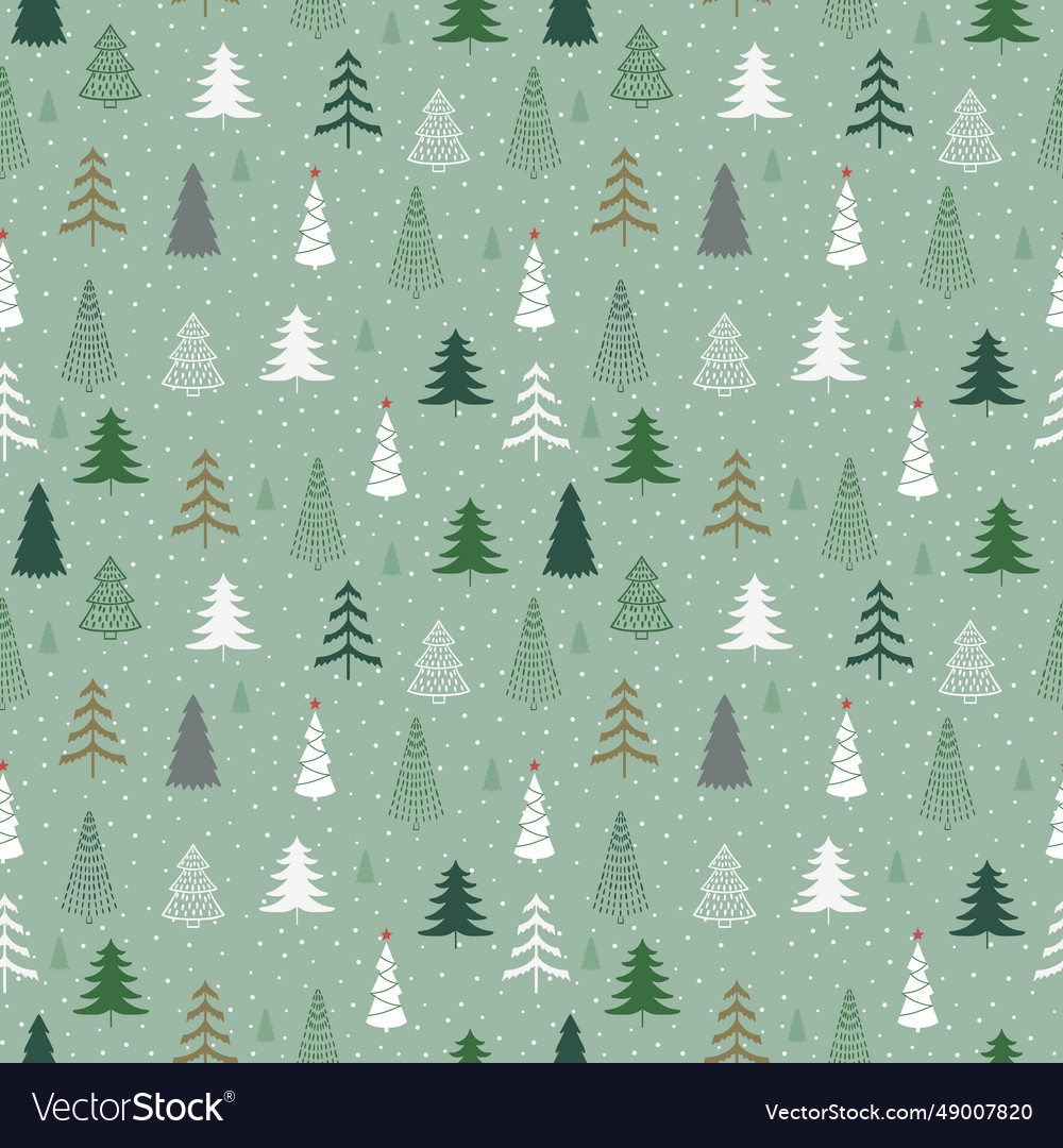 Seamless pattern with christmas tree vector image Seamless pattern with christmas tree
