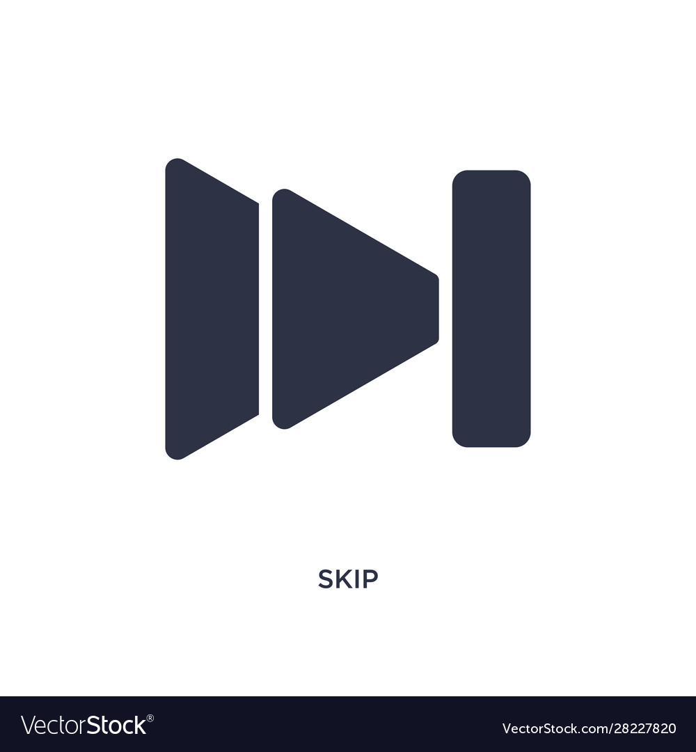 Skip icon on white background simple element from vector image Skip icon on white background simple element from