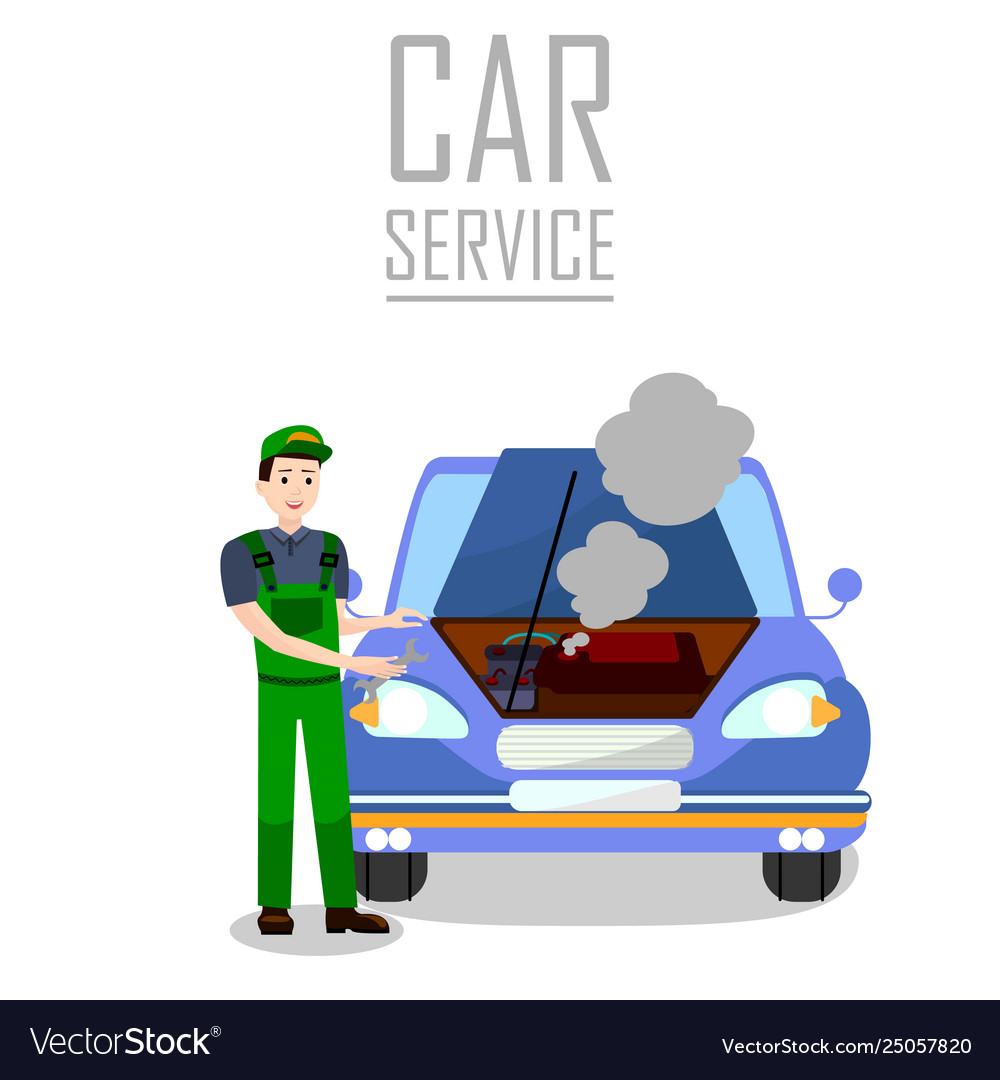 Vehicle breakdown trouble flat banner template Vector Image