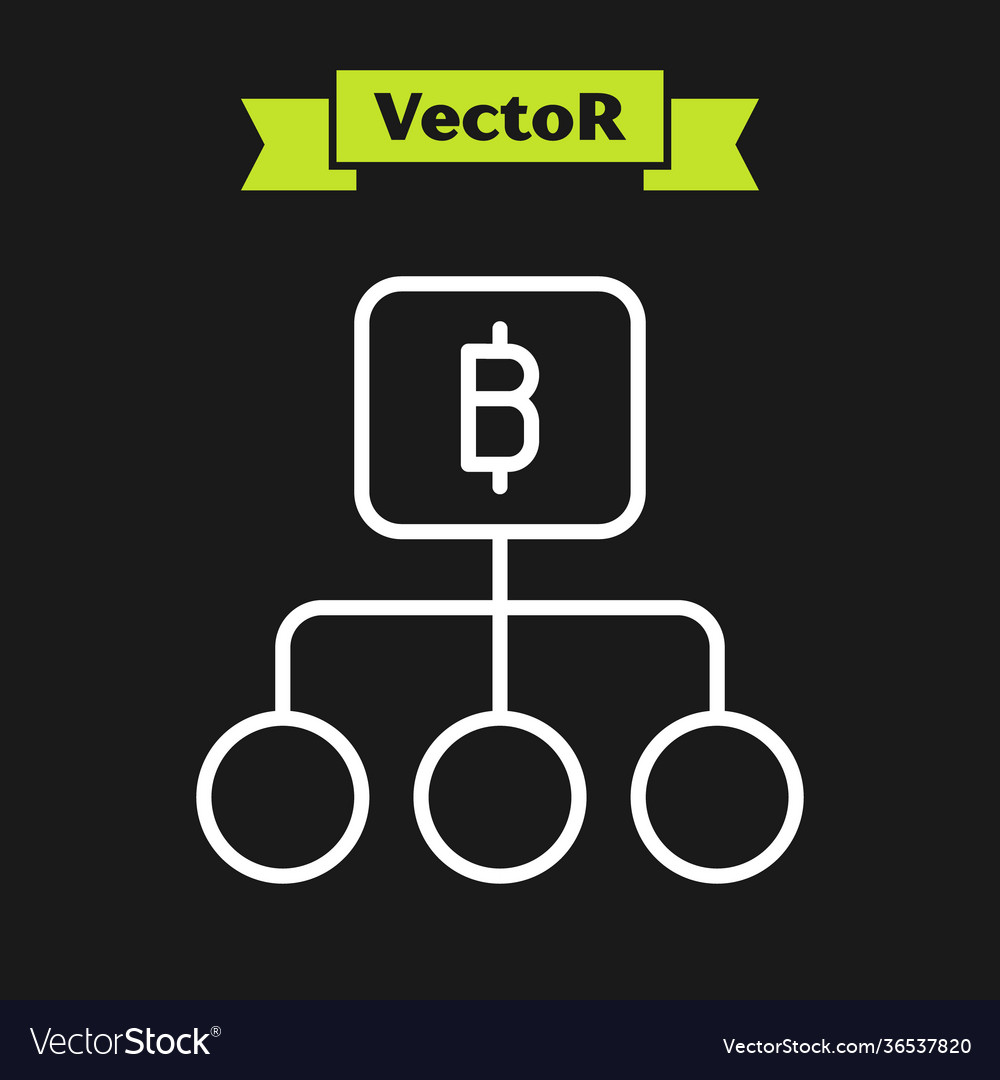 White line blockchain technology bitcoin icon vector image White line blockchain technology bitcoin icon