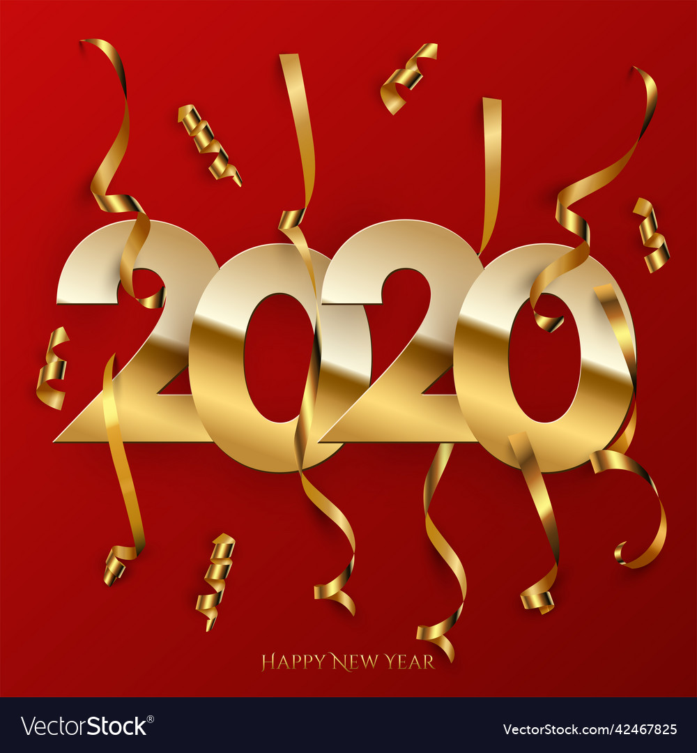 2020 neues Jahr Poster Vorlage gold vector image 2020 neues Jahr Poster Vorlage gold