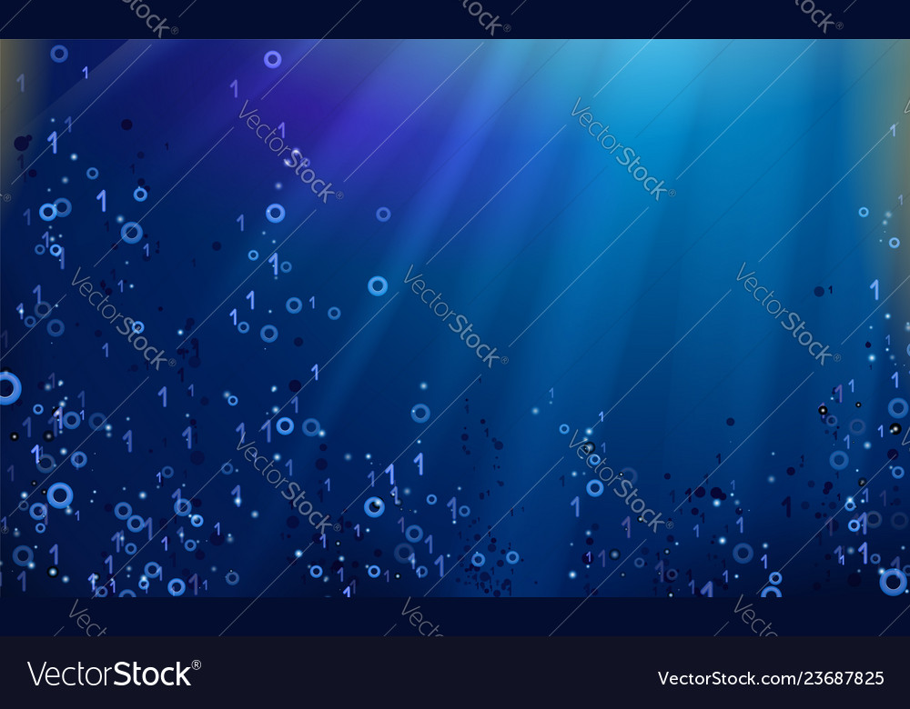 Binary code dark blue background big data vector image Binary code dark blue background big data