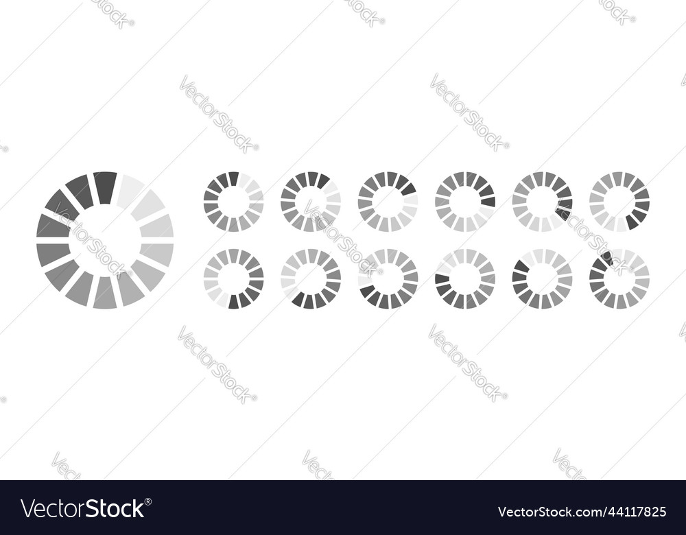 Circular loading buffering icons vector image Circular loading buffering icons