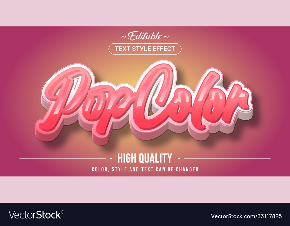 Editable text style effect - pop color theme Vector Image Editable text style effect - pop color theme
