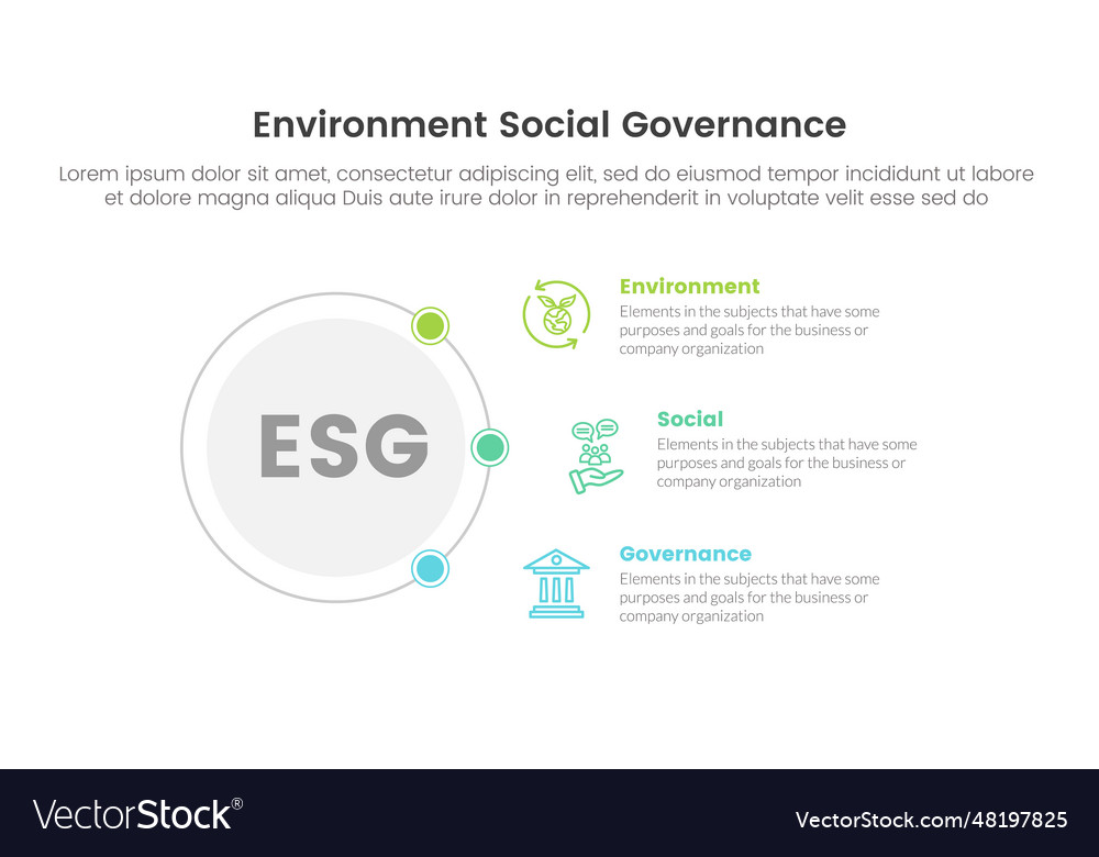 Esg environmental social and governance Royalty Free Vector