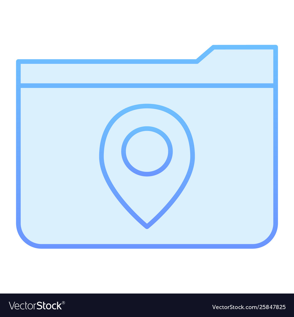 Folder with map pin flat icon location vector image Folder with map pin flat icon location