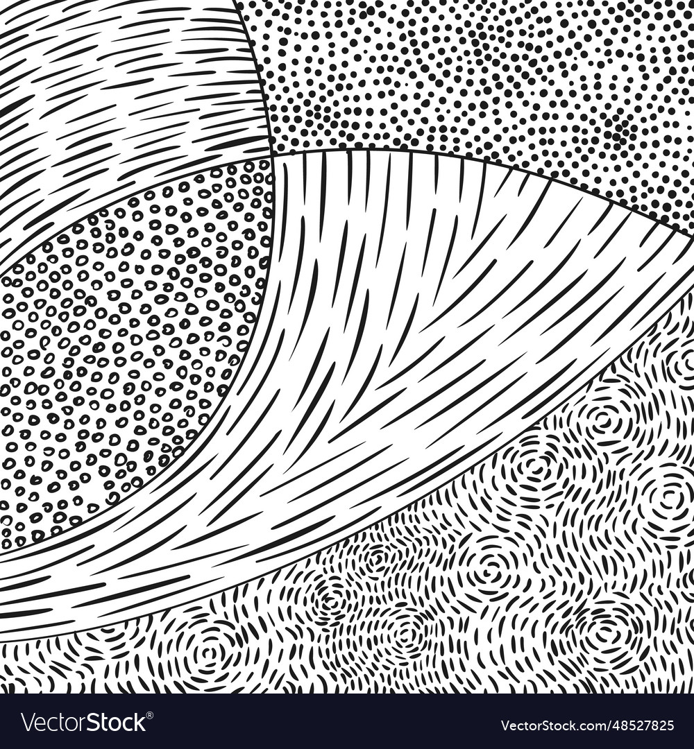 Hand drawn pattern of dashed lines dots small vector image Hand drawn pattern of dashed lines dots small