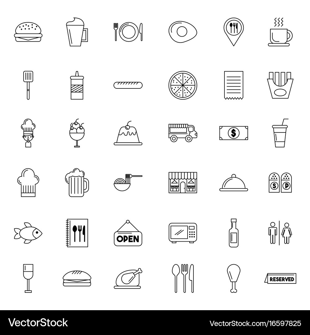 Icon set delicious fast food Royalty Free Vector Image