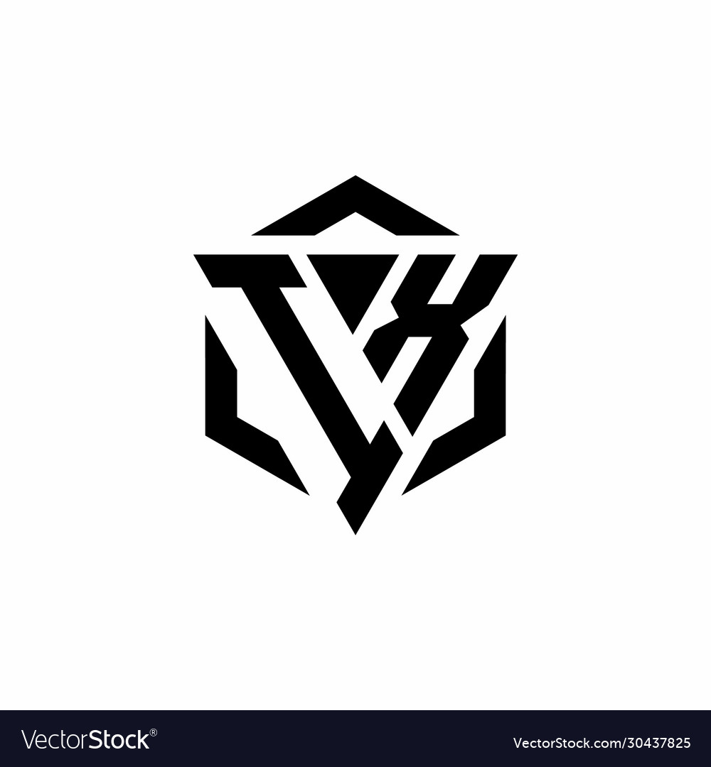 Ix logo monogram with triangle and hexagon modern