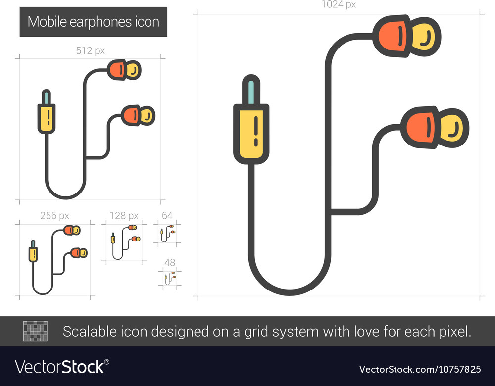 Mobile earphones line icon