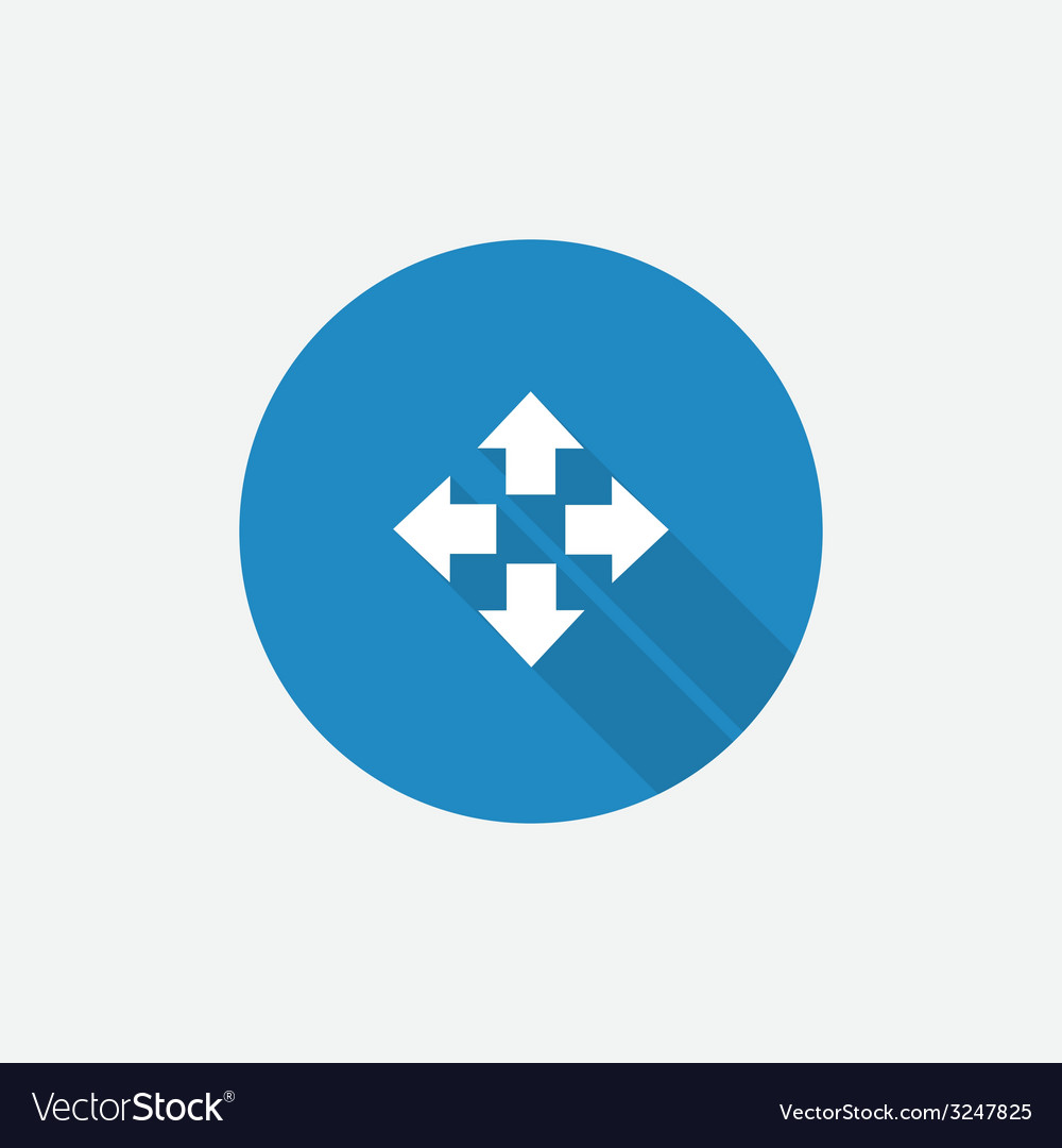 Move flat blue simple icon with long shadow