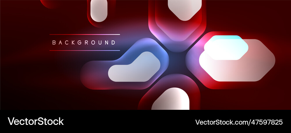 Neon lines squares and round shapes abstract Vector Image